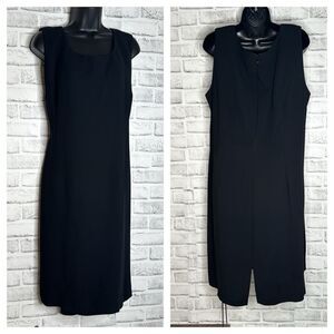 Vtg 90’s S.L. Fashions Black Sleeveless Dress Plus Petite 24WP 24 Wide